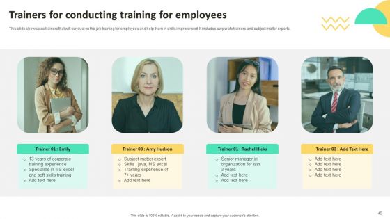 On Job Staff Training Program For Skills Advancement Ppt PowerPoint Presentation Complete Deck With Slides