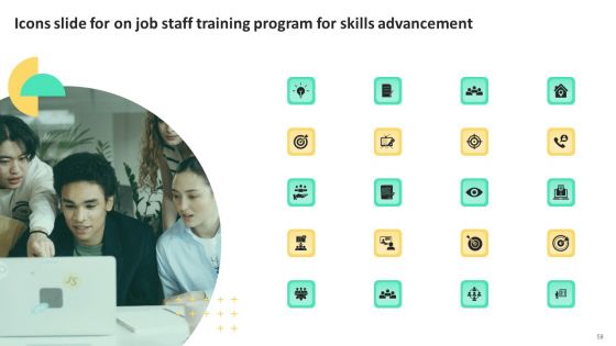 On Job Staff Training Program For Skills Advancement Ppt PowerPoint Presentation Complete Deck With Slides