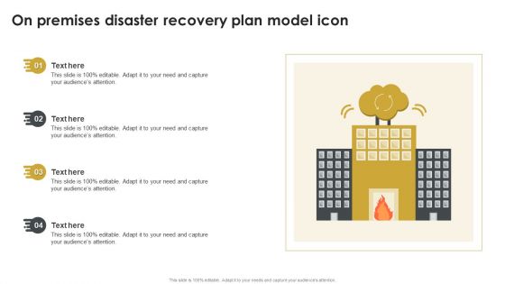 On Premises Disaster Recovery Plan Model Icon Brochure PDF