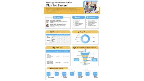 One Page Business Growth Plan PDF Document PPT Template