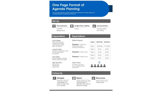 One Page Format Of Agenda Planning PDF Document PPT Template One Page Format Of Agenda Planning PDF Document PPT Template