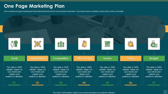 One Page Marketing Plan Market Ppt File Inspiration PDF