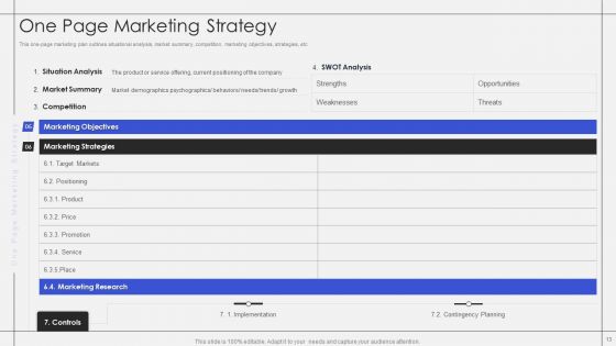 One Page Marketing Strategy Ppt PowerPoint Presentation Complete With Slides