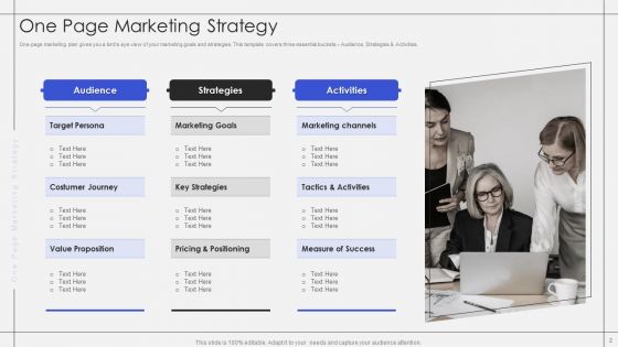 One Page Marketing Strategy Ppt PowerPoint Presentation Complete With Slides