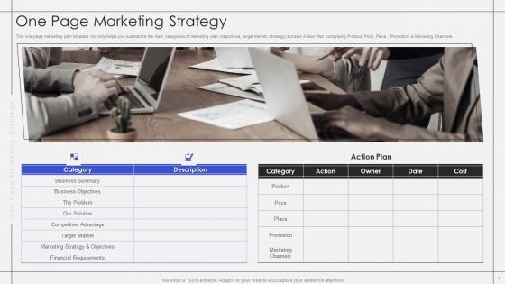 One Page Marketing Strategy Ppt PowerPoint Presentation Complete With Slides