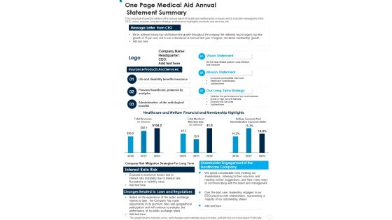 One Page Medical Aid Annual Statement Summary One Pager Documents One Page Medical Aid Annual Statement Summary One Pager Documents