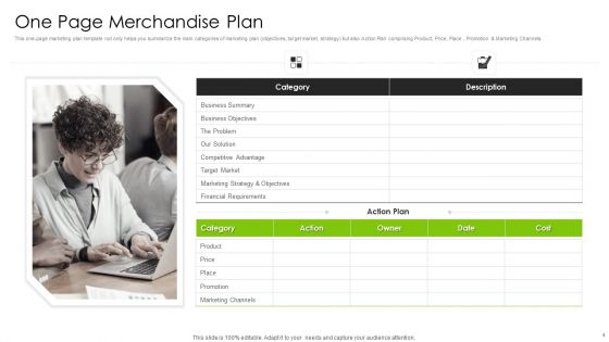 One Page Merchandise Plan Ppt PowerPoint Presentation Complete With Slides