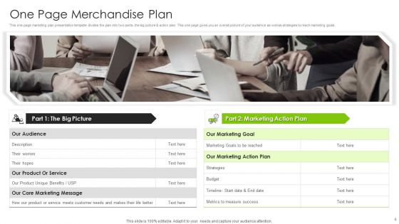 One Page Merchandise Plan Ppt PowerPoint Presentation Complete With Slides