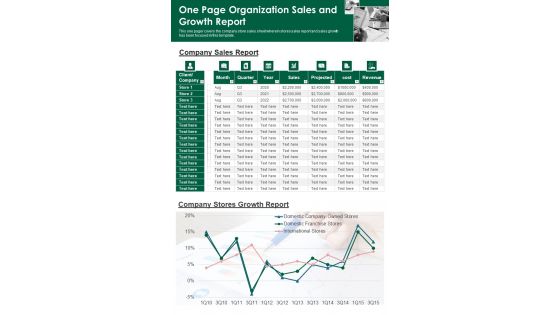 One Page Organization Sales And Growth Report PDF Document PPT Template One Page Organization Sales And Growth Report PDF Document PPT Template
