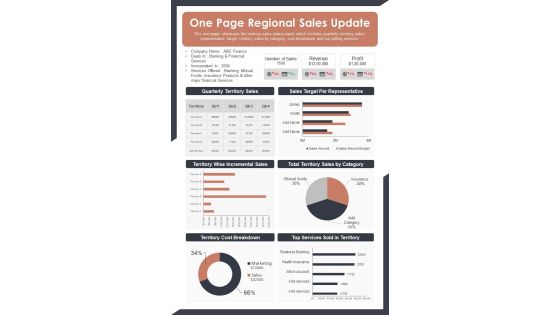 One Page Regional Sales Update PDF Document PPT Template One Page Regional Sales Update PDF Document PPT Template