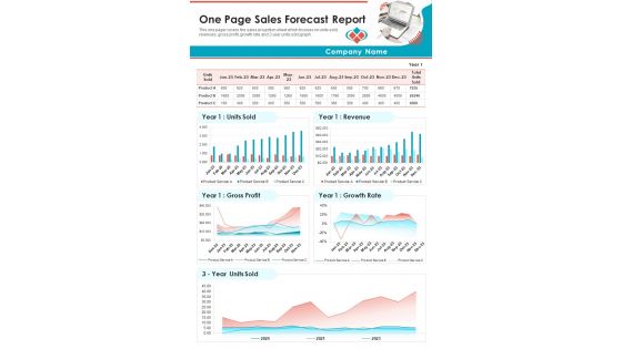 One Page Sales Forecast Report PDF Document PPT Template One Page Sales Forecast Report PDF Document PPT Template