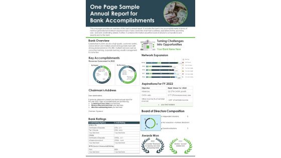 One Page Sample Annual Report For Bank Accomplishments PDF Document PPT Template One Page Sample Annual Report For Bank Accomplishments PDF Document PPT Template