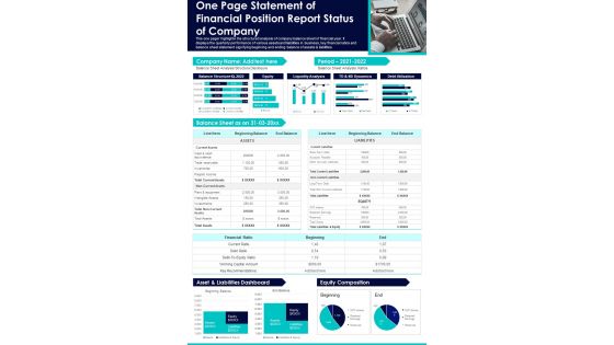 One Page Statement Of Financial Position Report Status Of Company PDF Document PPT Template One Page Statement Of Financial Position Report Status Of Company PDF Document PPT Template