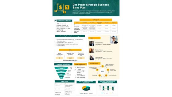 One Page Strategic Corporate Sales Expansion Plan PDF Document PPT Template
