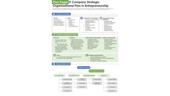One Pager Enterprise Entrepreneurial Plan PDF Document PPT Template One Pager Enterprise Entrepreneurial Plan PDF Document PPT Template