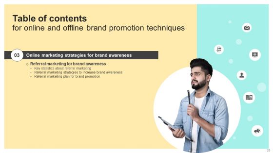 Online And Offline Brand Promotion Techniques Ppt PowerPoint Presentation Complete Deck With Slides