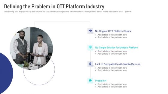 Online Broadcasting Services Sector Capital Raising Pitch Deck Defining The Problem In OTT Introduction PDF