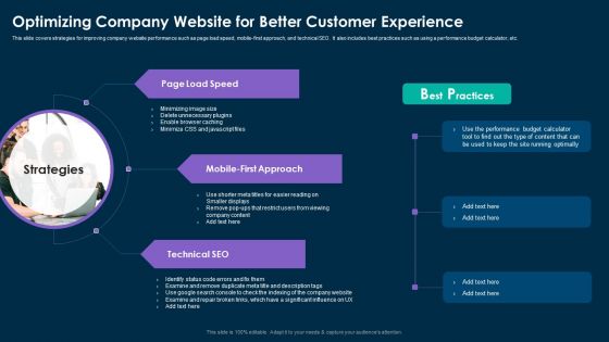 Online Customer Interaction Optimizing Company Website For Better Customer Experience Microsoft PDF