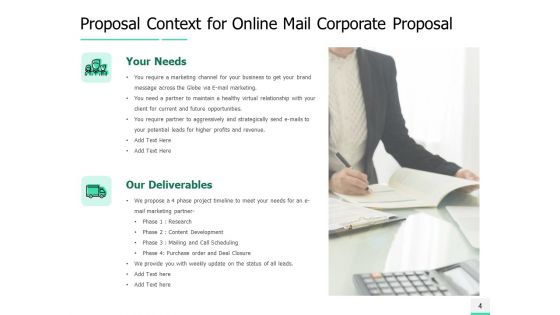 Online Mail Corporate Proposal Ppt PowerPoint Presentation Complete Deck With Slides