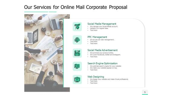 Online Mail Corporate Proposal Ppt PowerPoint Presentation Complete Deck With Slides