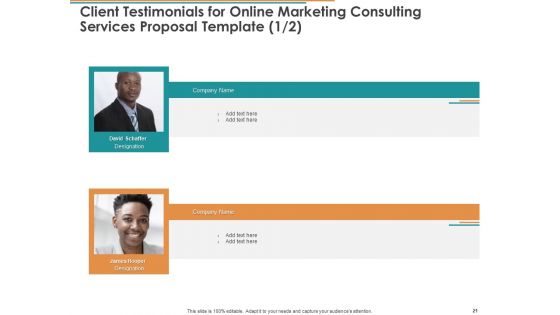 Online Marketing Consulting Services Proposal Template Ppt PowerPoint Presentation Complete Deck With Slides
