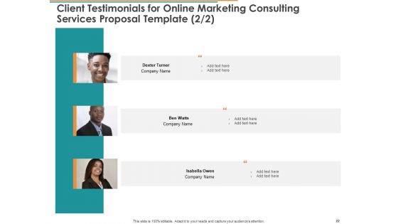 Online Marketing Consulting Services Proposal Template Ppt PowerPoint Presentation Complete Deck With Slides