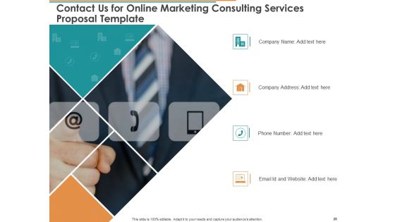 Online Marketing Consulting Services Proposal Template Ppt PowerPoint Presentation Complete Deck With Slides