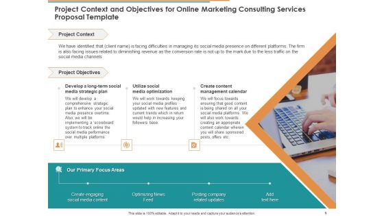 Online Marketing Consulting Services Proposal Template Ppt PowerPoint Presentation Complete Deck With Slides