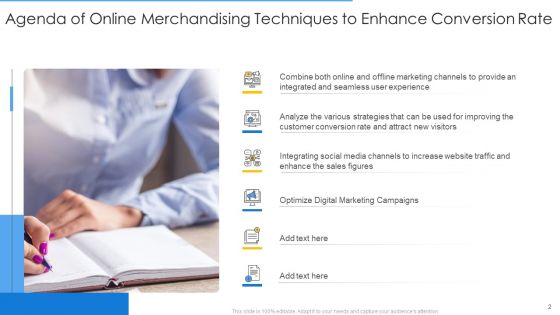 Online Merchandising Techniques To Enhance Conversion Rate Ppt PowerPoint Presentation Complete Deck With Slides