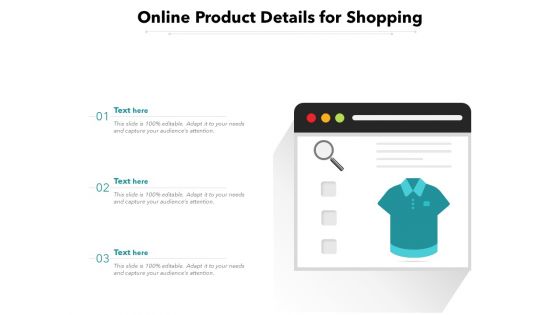 Online Product Details For Shopping Ppt PowerPoint Presentation Gallery Design Ideas PDF