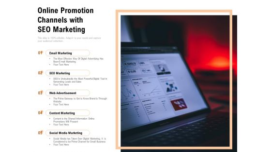 Online Promotion Channels With Seo Marketing Ppt PowerPoint Presentation Ideas Styles