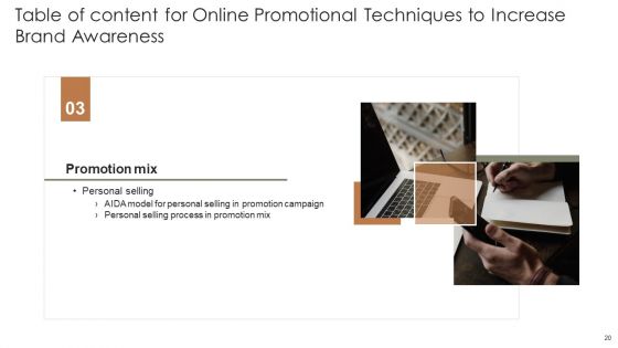 Online Promotional Techniques To Increase Brand Awareness Ppt PowerPoint Presentation Complete Deck With Slides