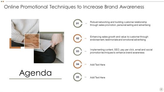 Online Promotional Techniques To Increase Brand Awareness Ppt PowerPoint Presentation Complete Deck With Slides