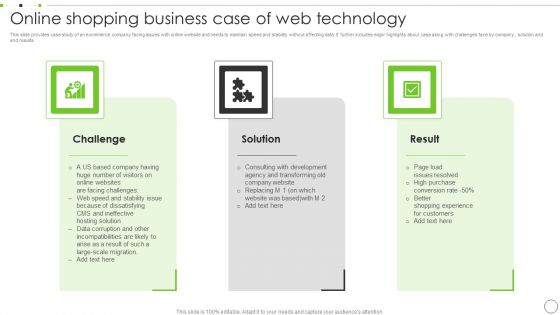 Online Shopping Business Case Of Web Technology Ppt PowerPoint Presentation File Background Image PDF