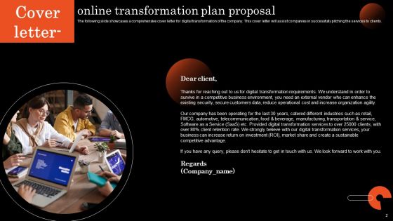 Online Transformation Plan Proposal Ppt PowerPoint Presentation Complete Deck With Slides
