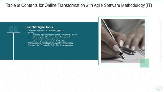 Online Transformation With Agile Software Methodology IT Ppt PowerPoint Presentation Complete Deck With Slides