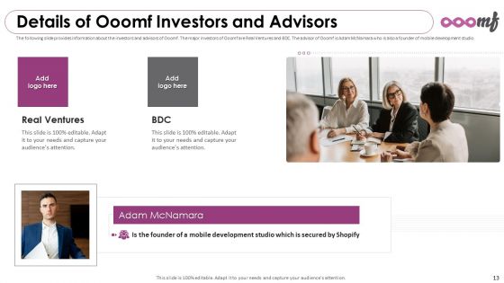 Ooomf Now Crew Capital Raising Elevator Pitch Deck Ppt PowerPoint Presentation Complete Deck With Slides