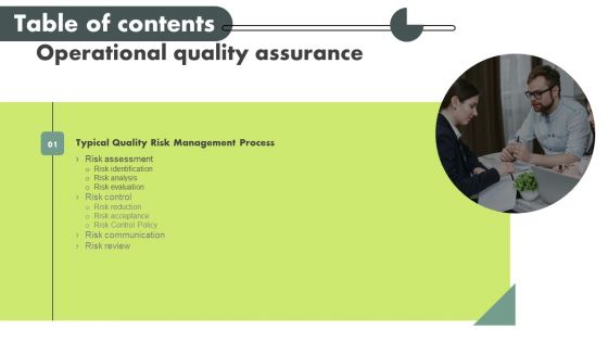 Operational Quality Assurance Table Of Contents Slides PDF Operational Quality Assurance Table Of Contents Slides PDF