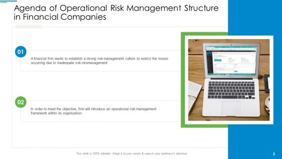 Operational Risk Management Structure In Financial Companies Ppt PowerPoint Presentation Complete Deck With Slides