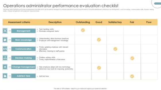 Operations Administrator Performance Evaluation Checklist Introduction PDF Operations Administrator Performance Evaluation Checklist Introduction PDF