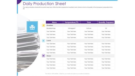 Optimization Restaurant Operations Daily Production Sheet Ppt Ideas PDF