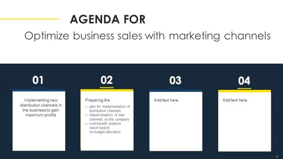 Optimize Business Sales With Marketing Channels Ppt PowerPoint Presentation Complete Deck With Slides