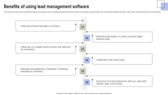 Optimizing Consumer Lead Nurturing Procedure Benefits Of Using Lead Management Software Brochure PDF Optimizing Consumer Lead Nurturing Procedure Benefits Of Using Lead Management Software Brochure PDF