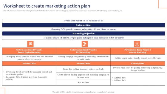 Optimizing Digital Channels To Enhance Marketing Strategy Worksheet To Create Marketing Action Plan Slides PDF Optimizing Digital Channels To Enhance Marketing Strategy Worksheet To Create Marketing Action Plan Slides PDF