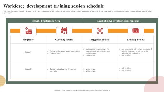 Optimizing Human Capital Alignment Workforce Development Training Session Schedule Background PDF
