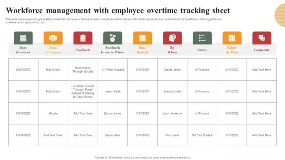 Optimizing Human Capital Alignment Workforce Management With Employee Overtime Tracking Inspiration PDF