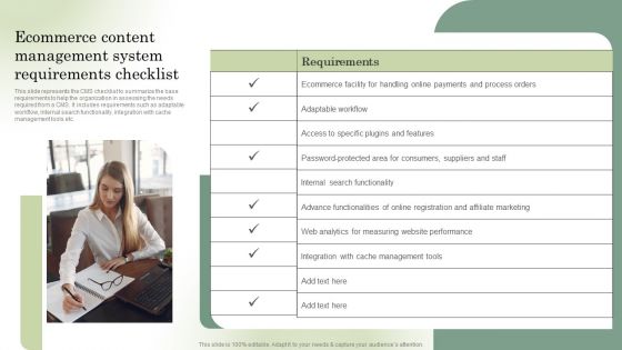 Optimizing Online Stores Ecommerce Content Management System Requirements Brochure PDF