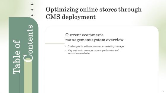 Optimizing Online Stores Through CMS Deployment Ppt PowerPoint Presentation Complete Deck With Slides