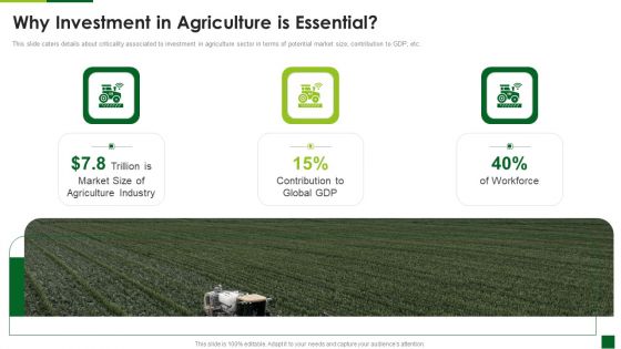 Organic Agriculture Organization Pitch Deck Why Investment In Agriculture Is Essential Themes PDF Organic Agriculture Organization Pitch Deck Why Investment In Agriculture Is Essential Themes PDF