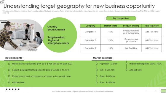 Organic Business Growth Strategies Understanding Target Geography For New Business Opportunity Slides PDF